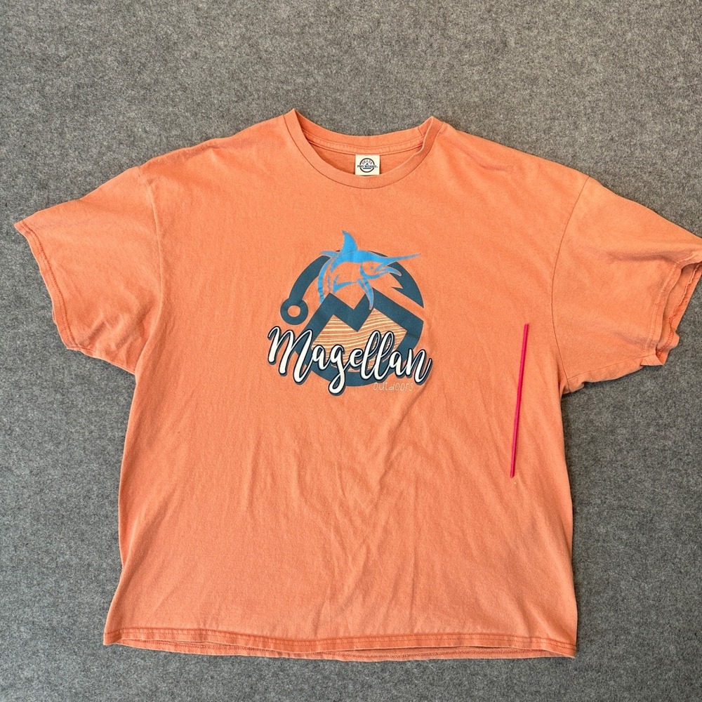 Magellan Outdoors Graphic T-Shirt 2XL Coral Marlin Fishing Short Sleeve Cotton
